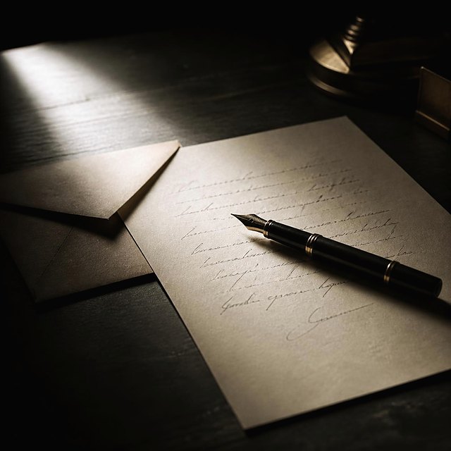 A fountain pen on a signed letter
