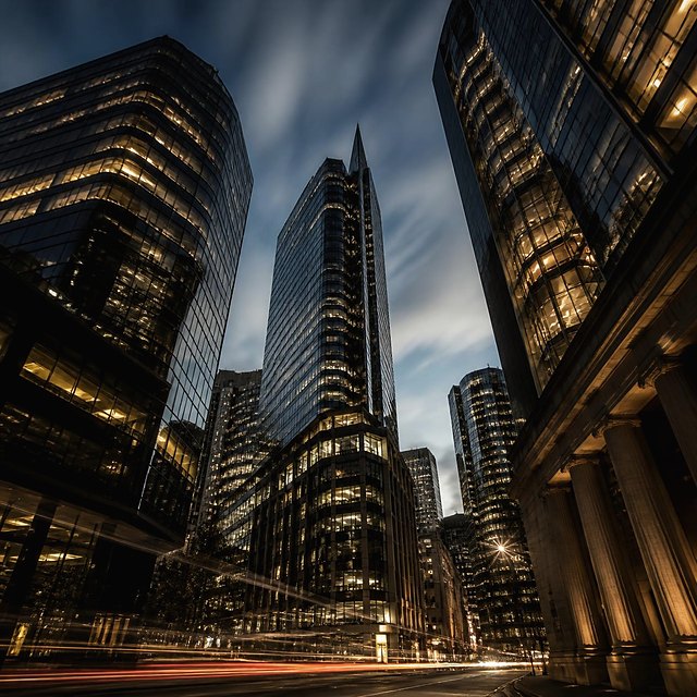 Sydney legal precinct towers at dusk